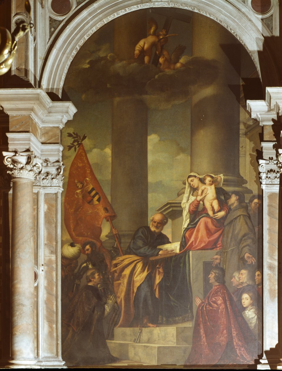 Szent beszélgetés alkotó: Titian (c.1488 1576)