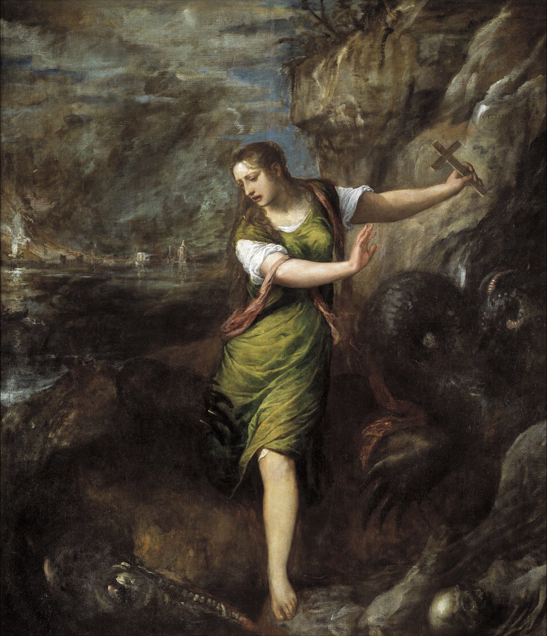 Szent Margit, c. 1565 alkotó: Tiziano Vecelli