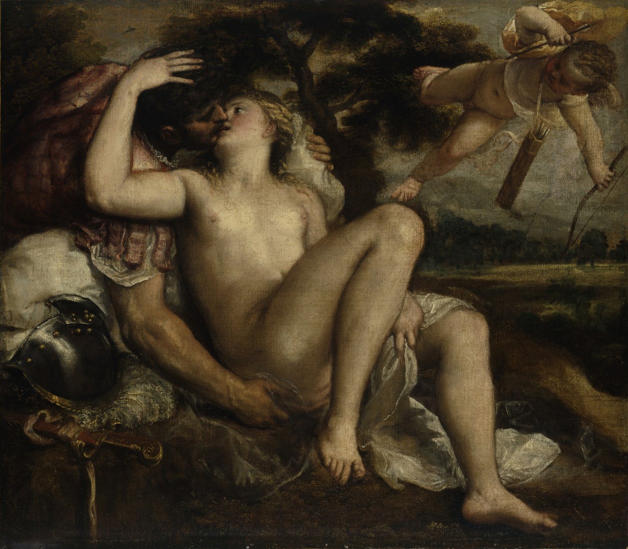 Mars, Vénusz és Ámor, 1530 körül alkotó: Tiziano Vecelli