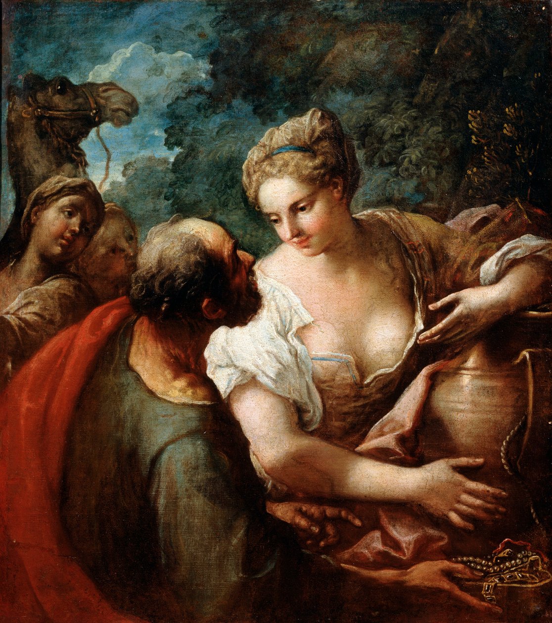 Rebeka a kútnál, 16. század alkotó: Tiziano Vecelli