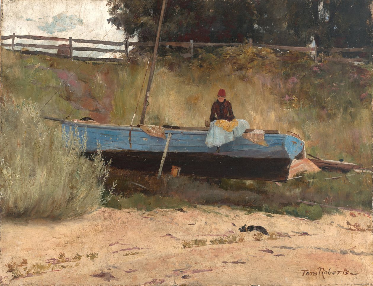 Hajó a tengerparton, Queenscliff. alkotó: Tom Roberts