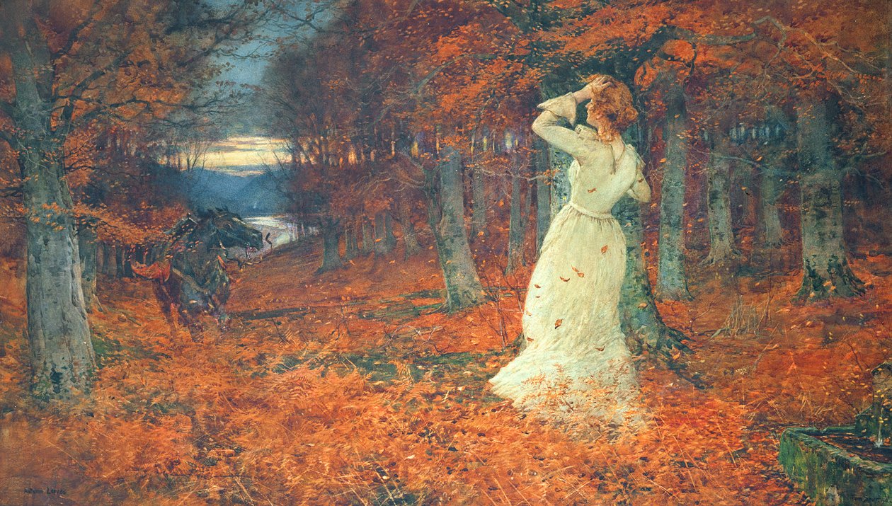 Őszi levelek, 1902 (wc a kártyán) alkotó: Tom Scott