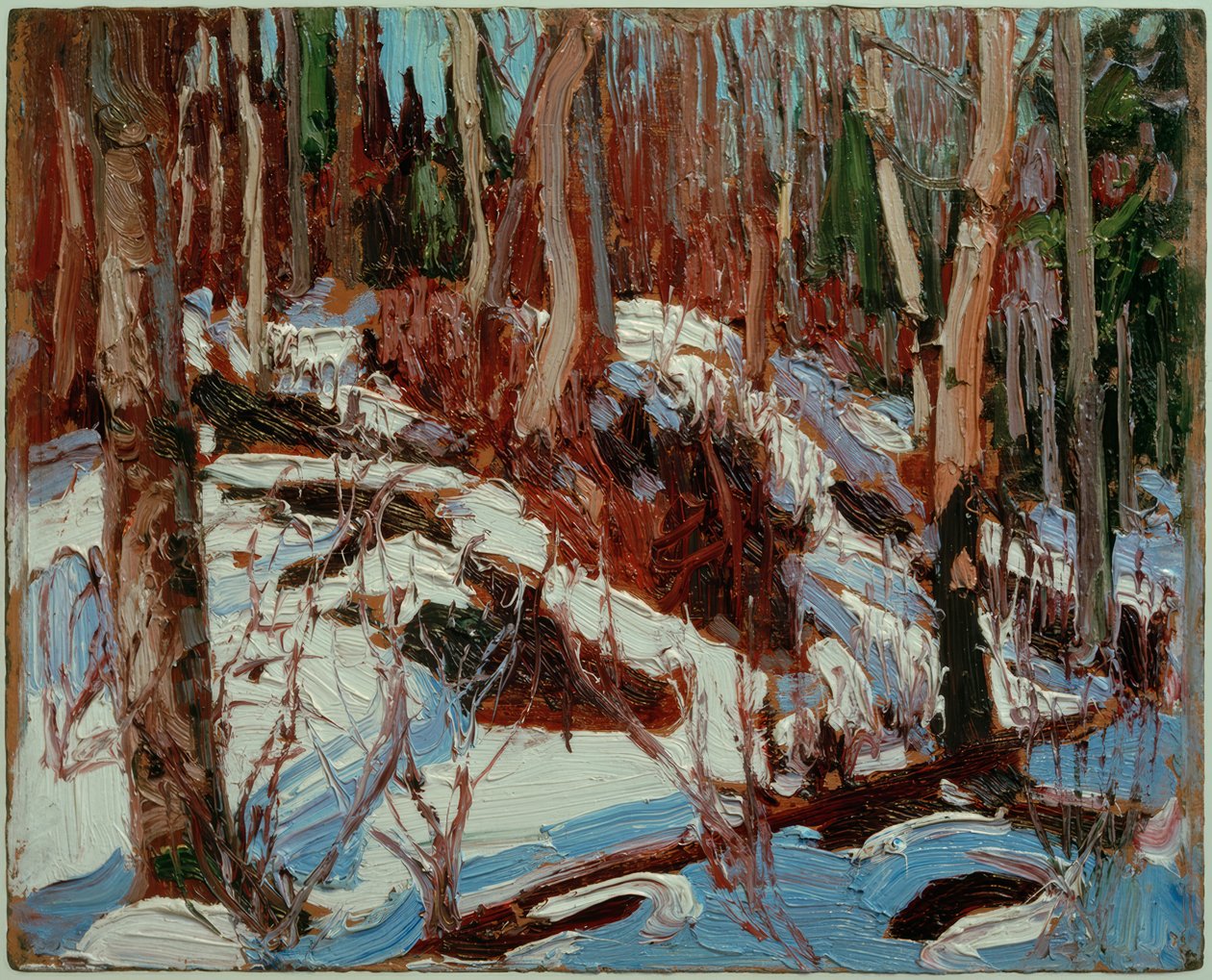 Téli olvadás az erdőben alkotó: Tom Thomson