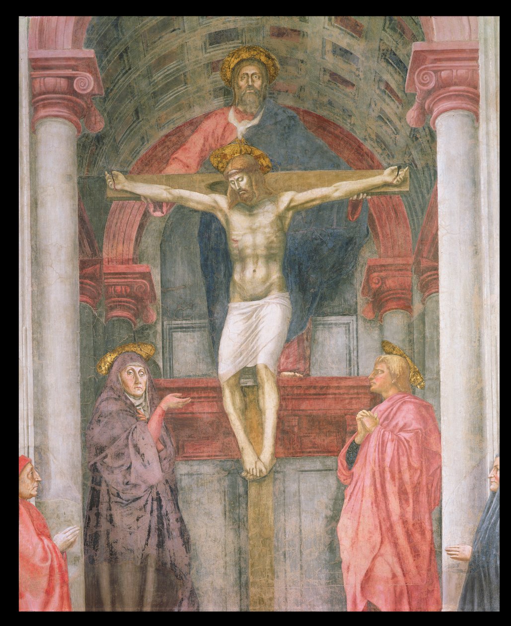 The Trinity, 1427-28 (restaurálás után) (részlet) alkotó: Tommaso Masaccio