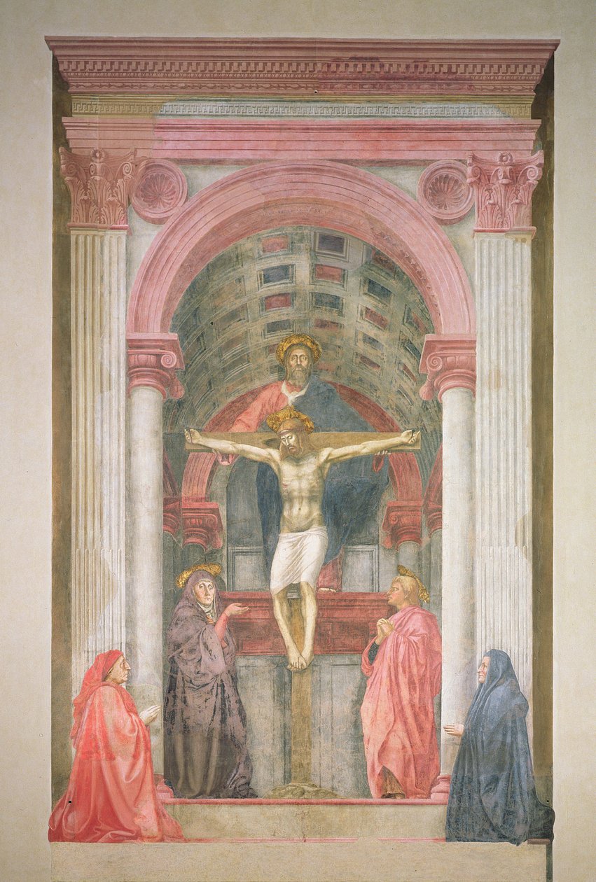 The Trinity, 1427-28 (restaurálás után) (részlet) alkotó: Tommaso Masaccio