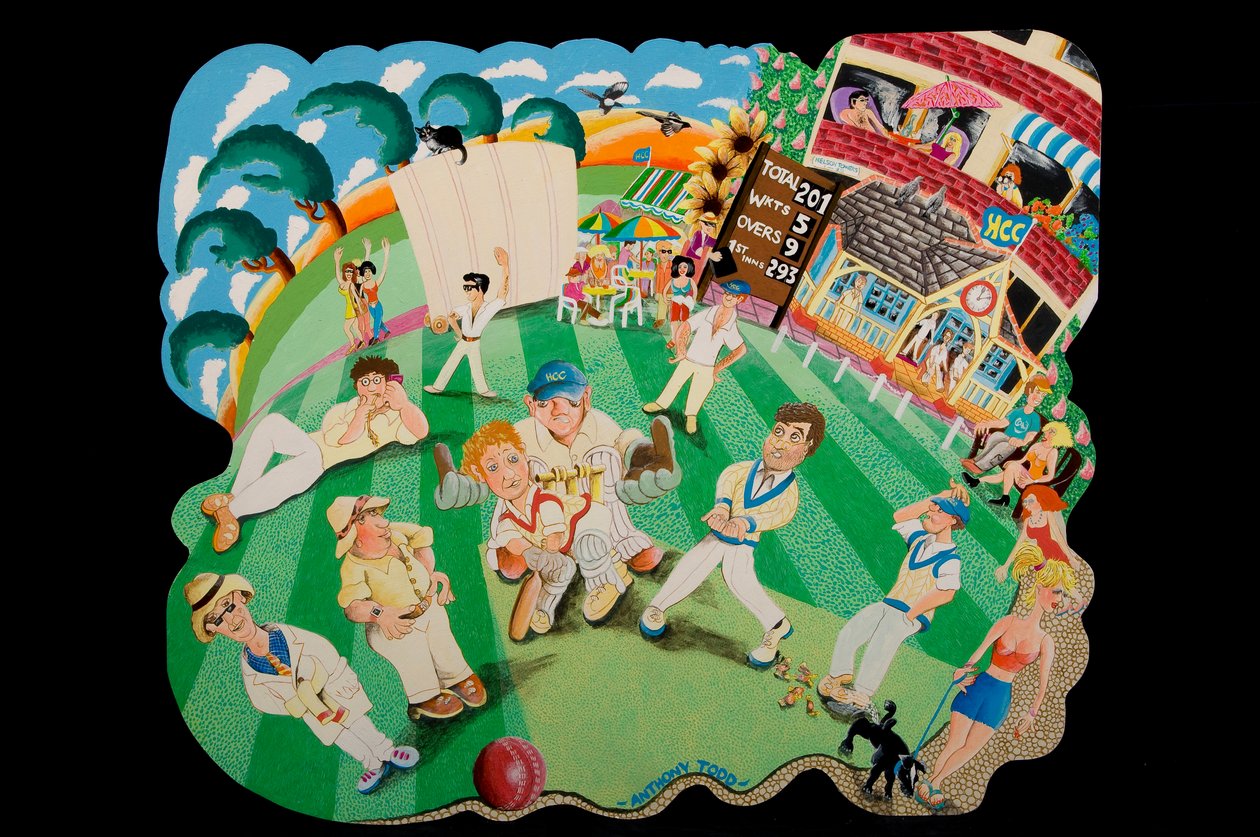 The Cricket Match, 2010 (akril a fedélzeten) alkotó: Tony Todd