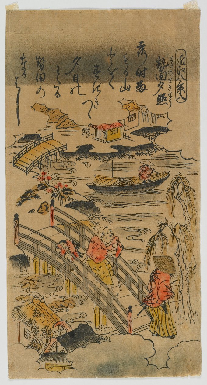 Omi nyolc képe (8. sz.) Edo-korszak, 1720-as évek vége vagy 1730-as évek eleje (színes fatömbnyomat) alkotó: Torii Kiyomasu II