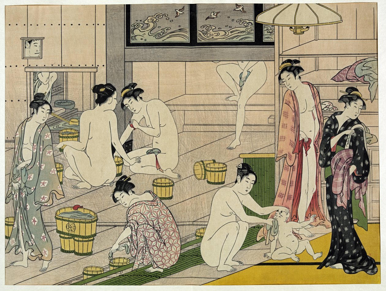 Kiyonaga fürdőházi nők alkotó: Torii Kiyonaga