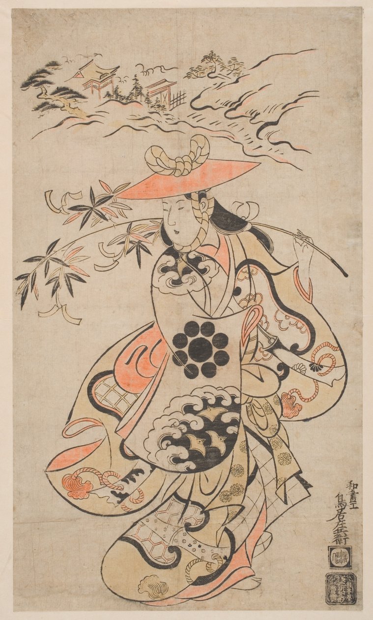 Sawamura por elektromágneses, mint az esős évszak-előtt No, 1698 (fél d-koo eladási d DBock p Hayashi t) alkotó: Torii Kiyonobu I Torii Kiyonobu I