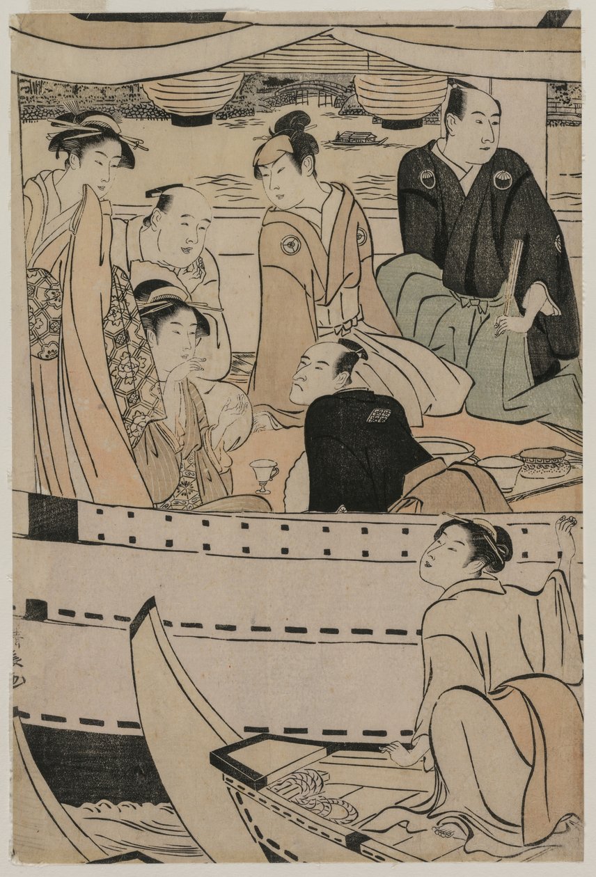 Csónakázó parti a Sumida folyón alkotó: Torii Kiyonaga