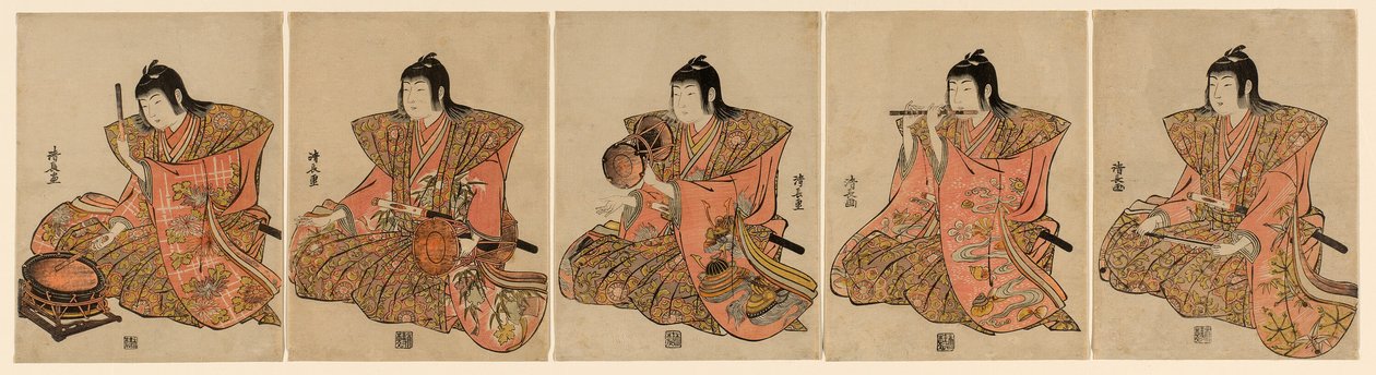 Öt zenész (Gonin bayashi) alkotó: Torii Kiyonaga