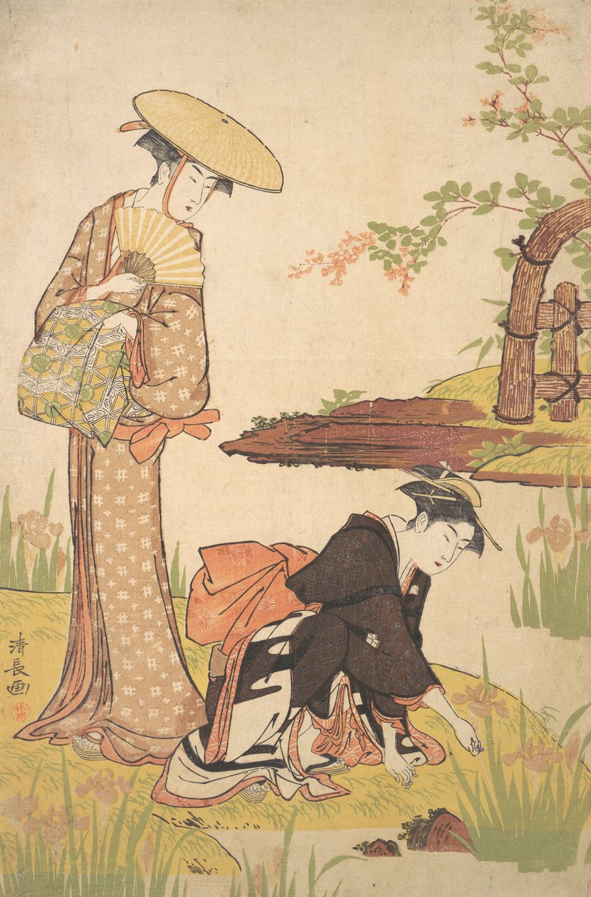 Az Iris Garden, kb. 1784. alkotó: Torii Kiyonaga