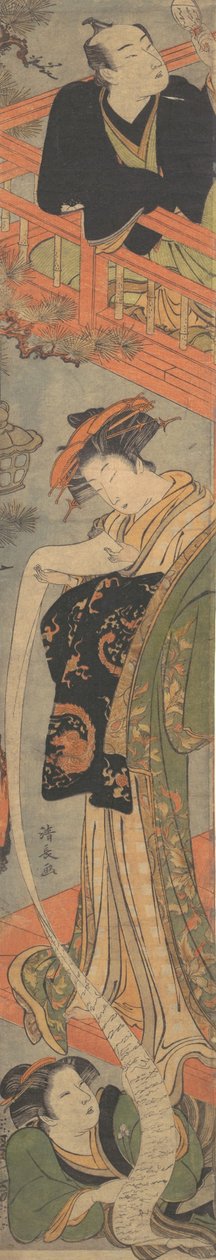 A szerelmes levél, 18. század vége. alkotó: Torii Kiyonaga