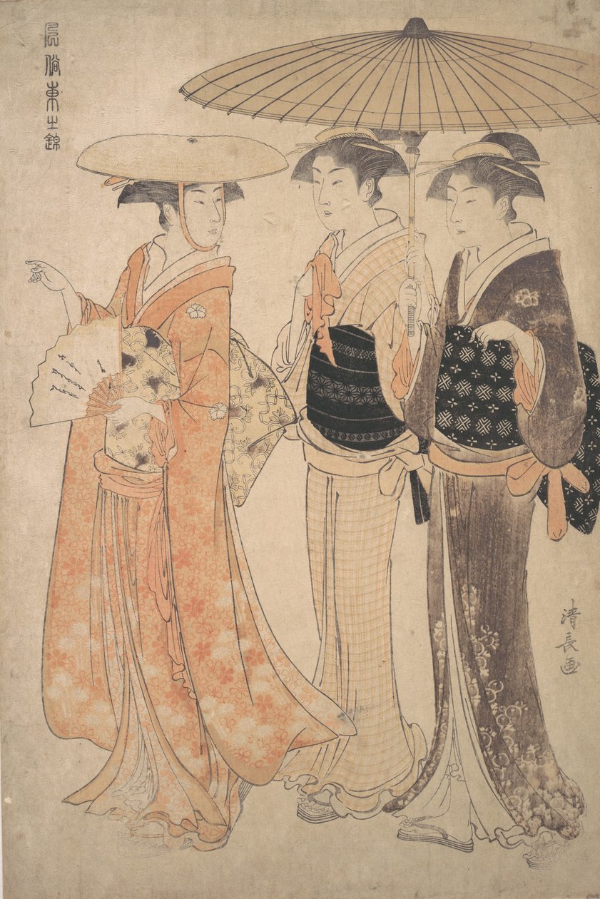 A Sétány. alkotó: Torii Kiyonaga