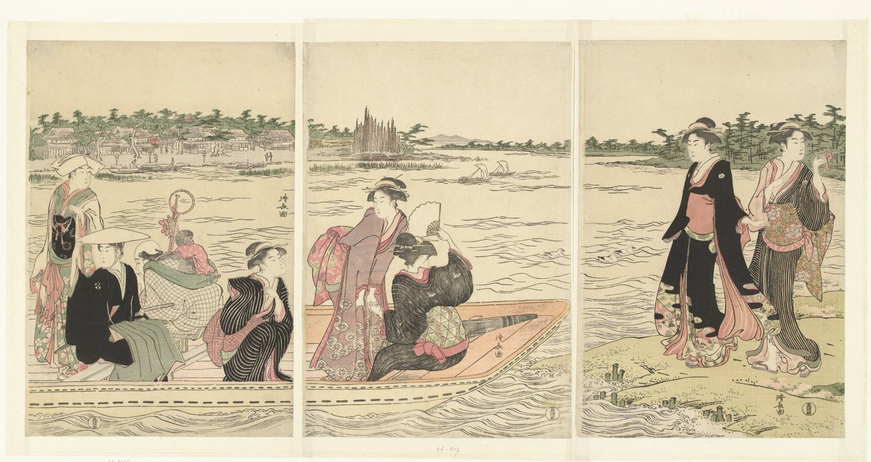 Komp a Sumida folyón alkotó: Torii Kiyonaga