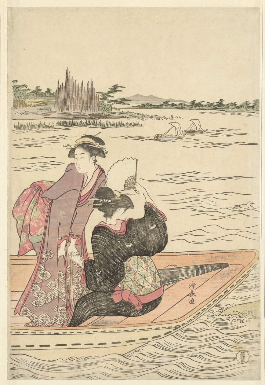 Komp a Sumida folyón alkotó: Torii Kiyonaga