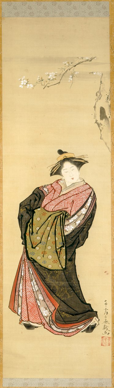 Courtesan és Cherry Branch alkotó: Toriyama Sekien