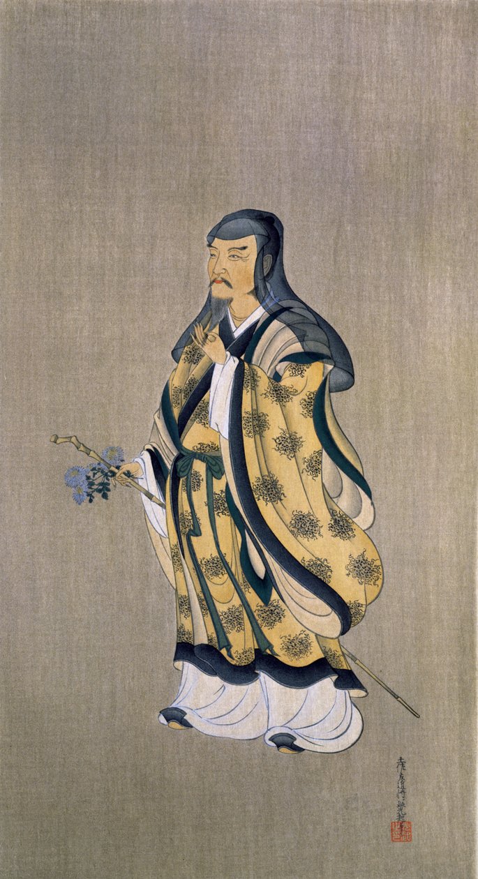 Tao Qian (Tao Yuanming) (365-427), illusztráció a Japánban 1899-ben megjelent "Kokka" magazinból. alkotó: Tosa Mitsuoki