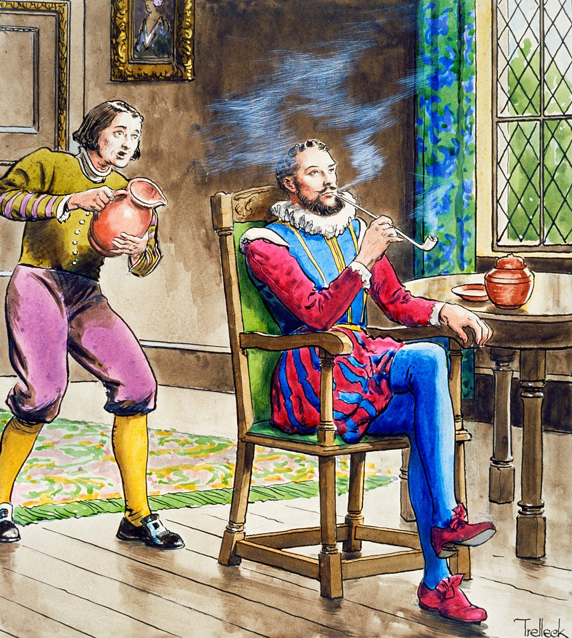 Sir Walter Raleigh pipázik, 1900 alkotó: Trelleek