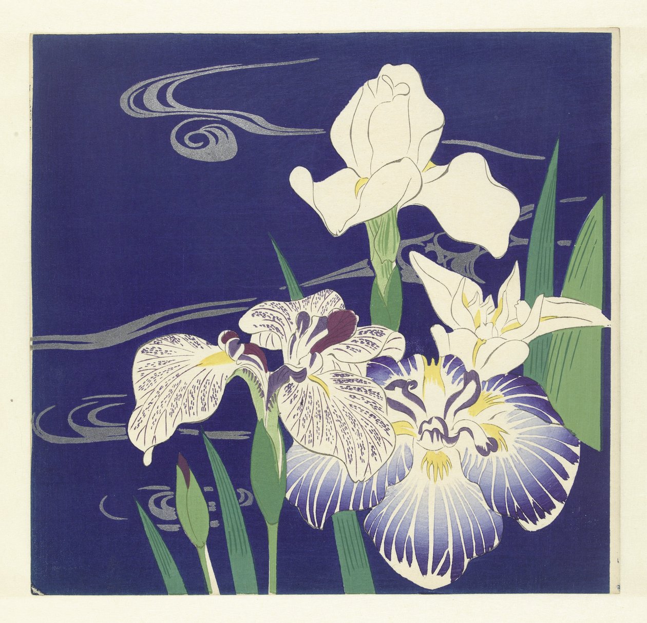 Íriszek, 1890-1900 (fanyomat) alkotó: Tsukioka Kogyo