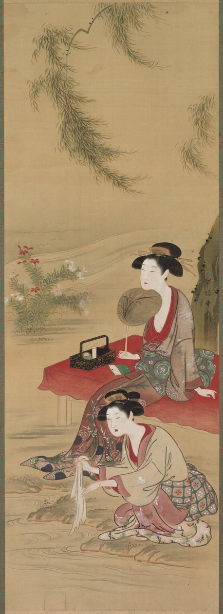 A fűzfa alatt, 1778 után. alkotó: Tsukioka Sessai