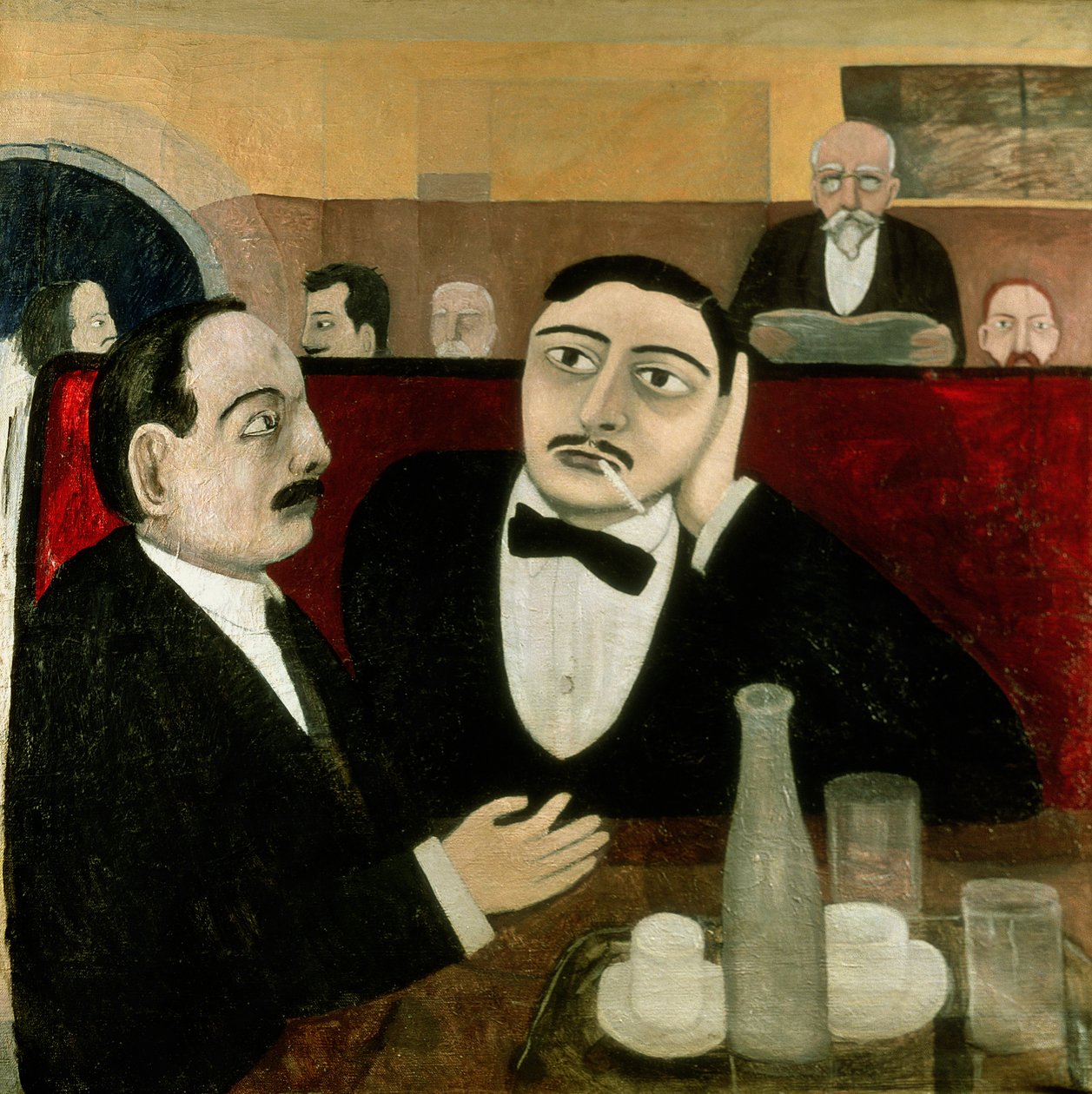 Az értelmiségiek a Rotonde kávézóban, 1916 alkotó: Tullio Garbari