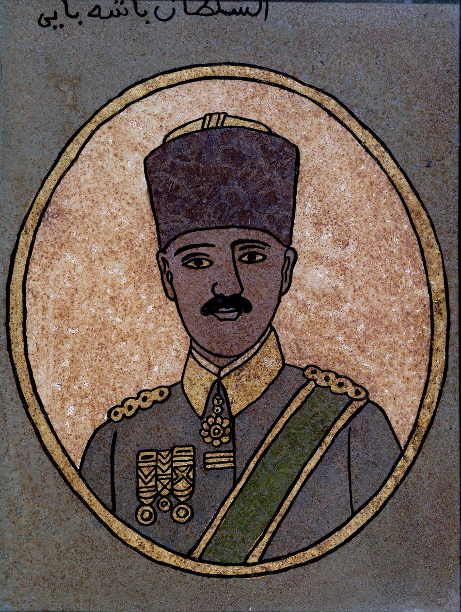 Kemal (Mustapha) Atatürk (1881-1938) 1920-30 (festett üveg) alkotó: Tunisian School