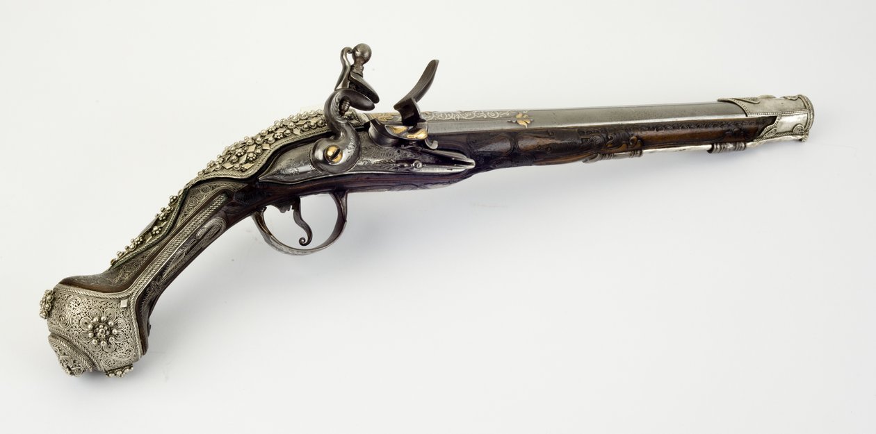 Flintlock pisztoly (acél, fa, ezüst és arany) alkotó: Turkish School
