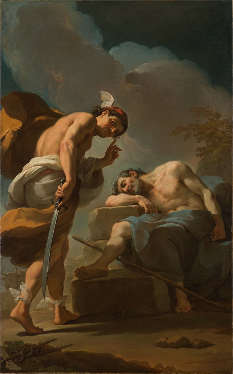 A Merkúr hamarosan lefejezi Argust, 1770-1775 körül alkotó: Ubaldo Gandolfi