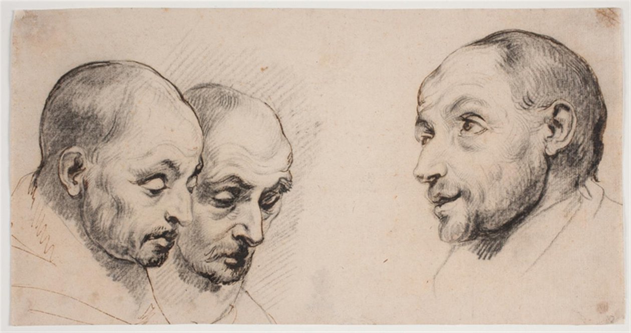 Három férfi fej alkotó: Ubekendt kopist efter Anthony van Dyck