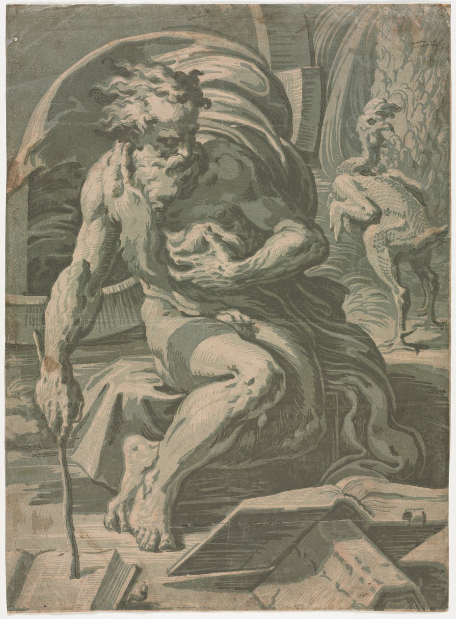 Diogenes, c. 1524-1527. alkotó: Ugo da Carpi