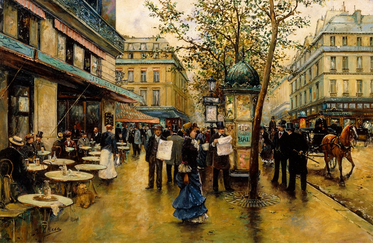 Place de l"Opera, Párizs, alkotó: Ulpiano Checa y Sanz