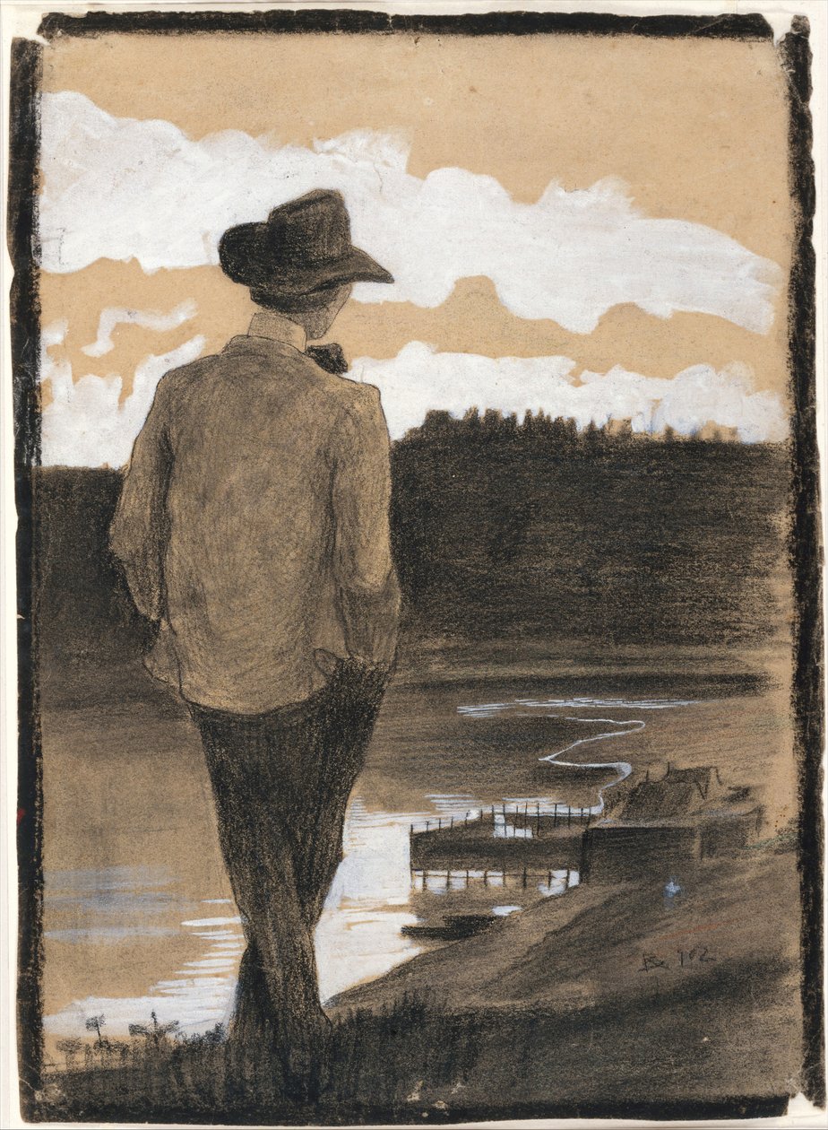 Fiatal férfi a folyóparton, 1902. alkotó: Umberto Boccioni