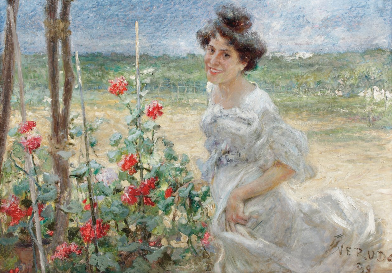 A virágoskertben, 1899 alkotó: Umberto Veruda