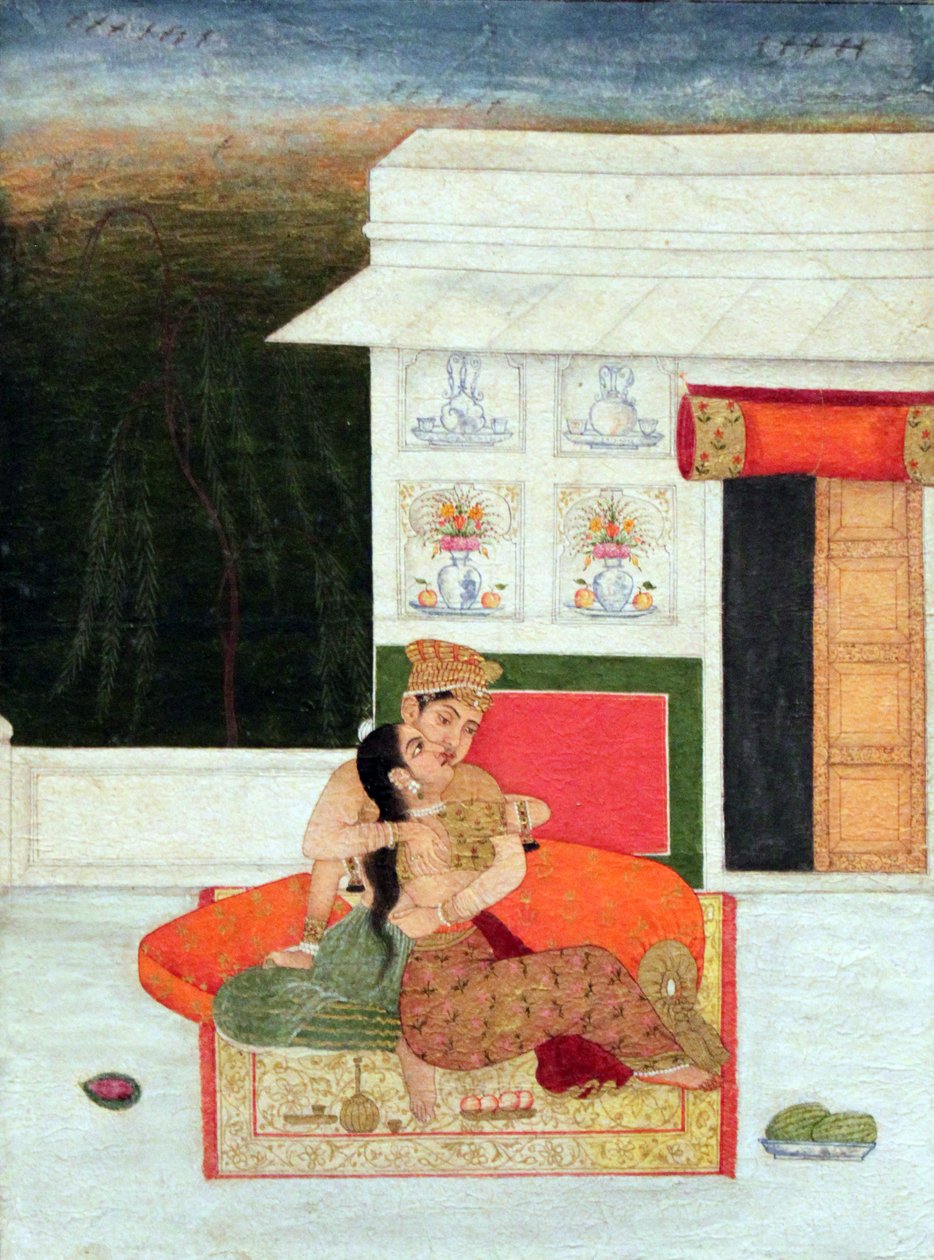 Szerelmesek a verandán; Észak -India alkotó: Unbekannt Unbekannt