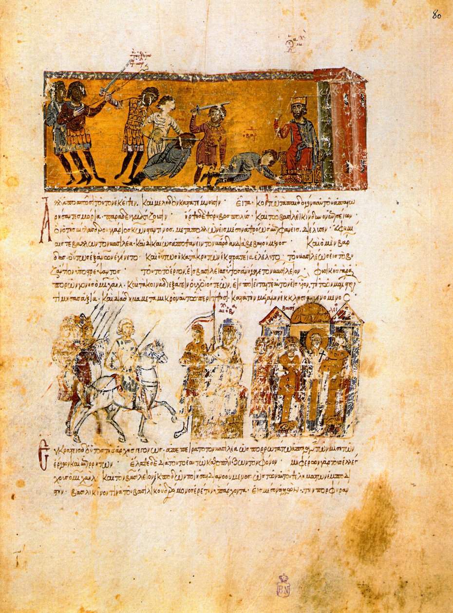 Skyllitzes Matritensis, fol. 80r. alkotó: Unbekannt Unbekannt