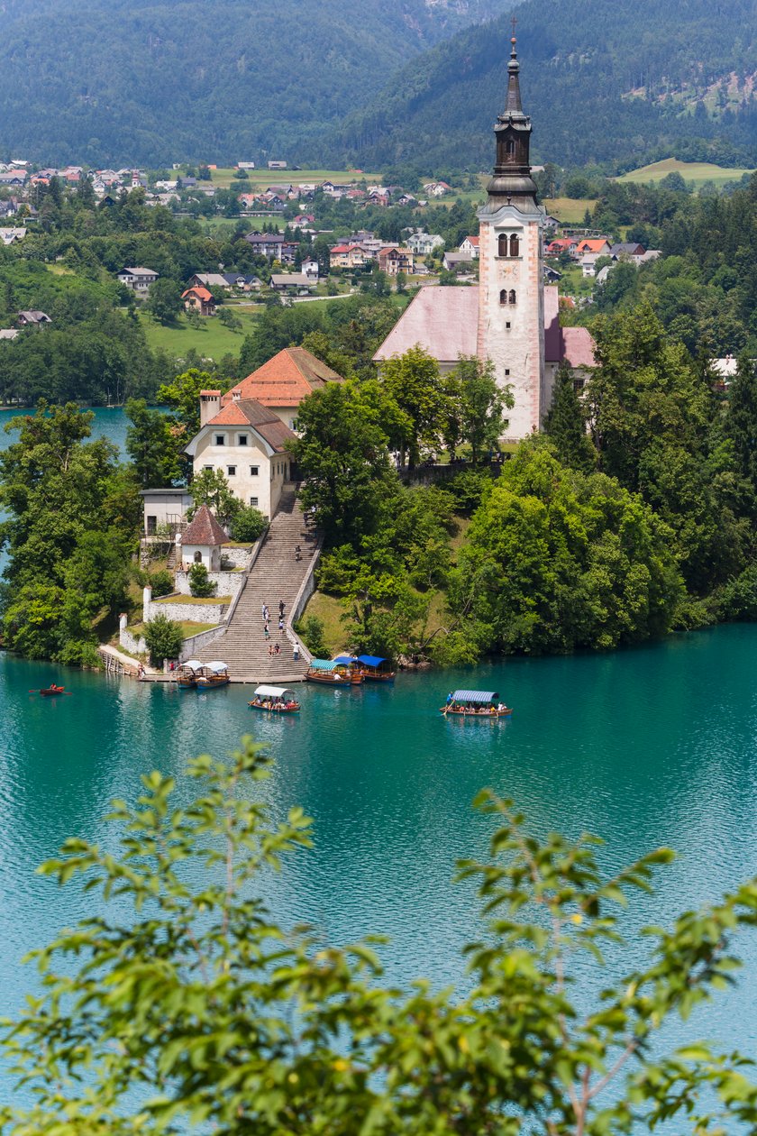 Bled, Szlovénia. Nagyboldogasszony-templom, Bled-sziget alkotó: Unbekannt Unbekannt