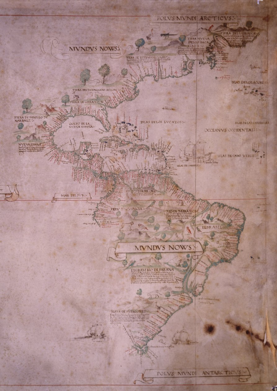 Az Újvilág térképe, 1532 körül alkotó: Unbekannt Unbekannt