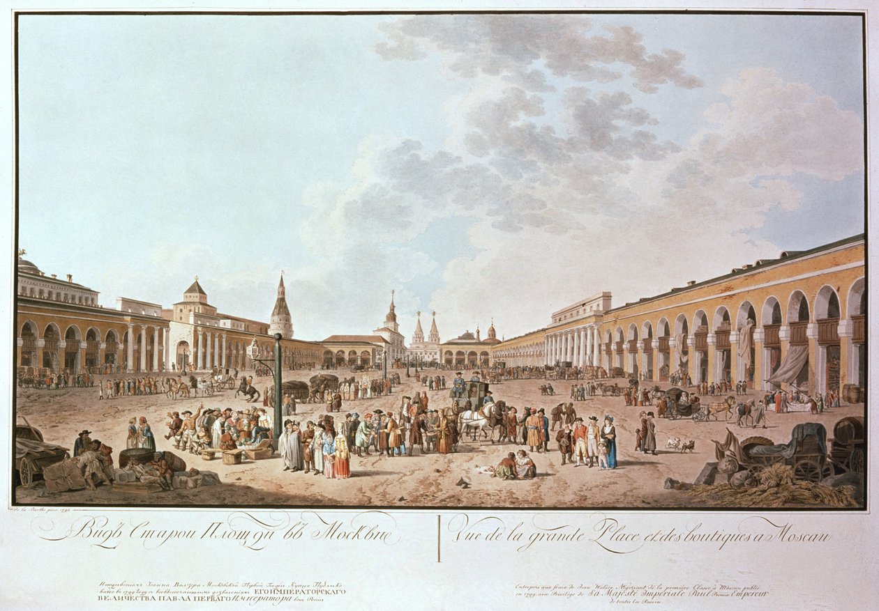 Moszkva: de la Berthe képe a Nagy térről, 1799 (nyomtatás) alkotó: Unbekannt Unbekannt