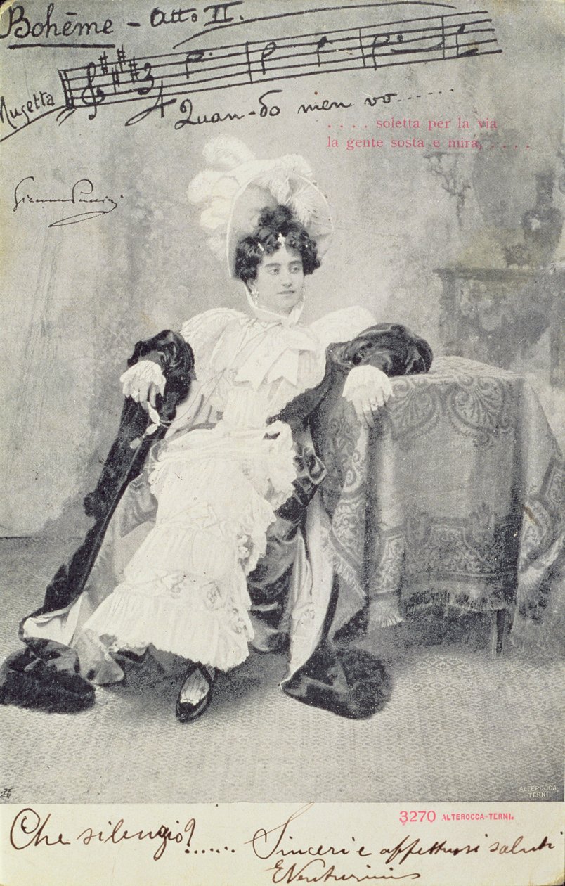 Jelenet a „La Boheme” című operájának II. felvonásából, Giacomo Puccini (1858-1924) Kiadó: Alterocca-Terni alkotó: Unbekannt Unbekannt