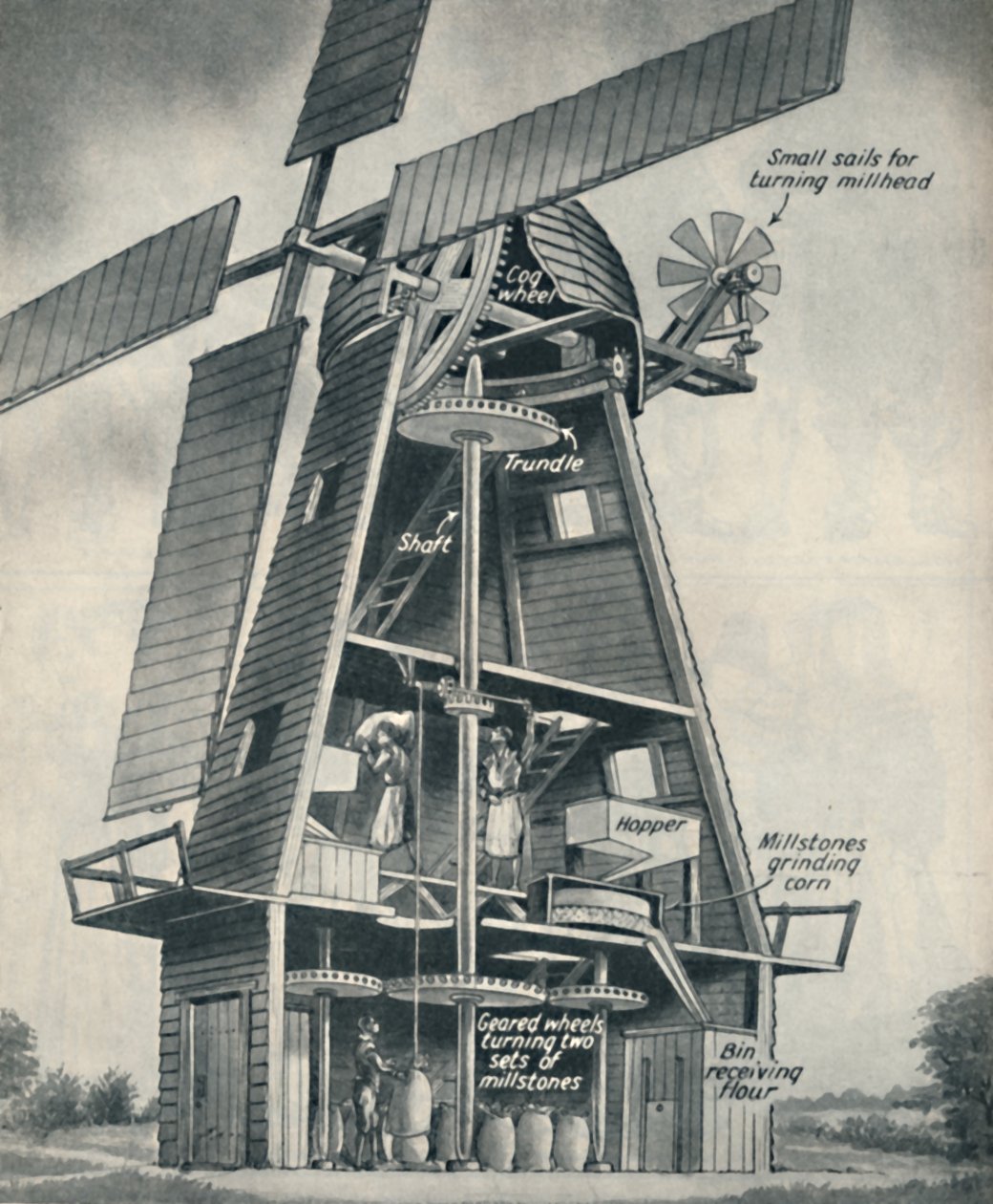 A Smock Windmill a Stuart Daysben, 1934 alkotó: Unbekannt