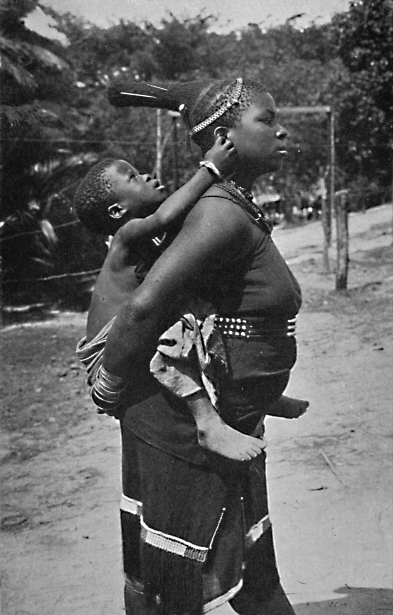 Egy zulu nő és gyermek, 1902 alkotó: Unbekannt