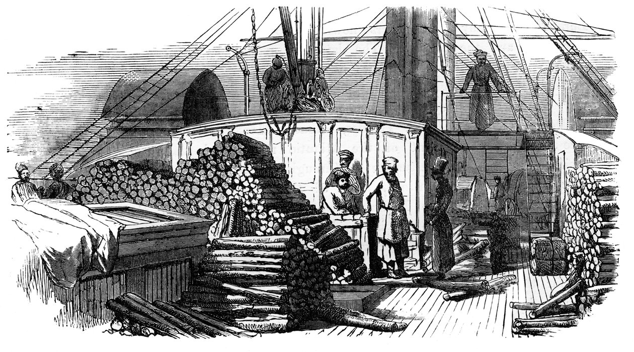 Egy gőzhajó a Volgán, Oroszország, 1890 alkotó: Unbekannt