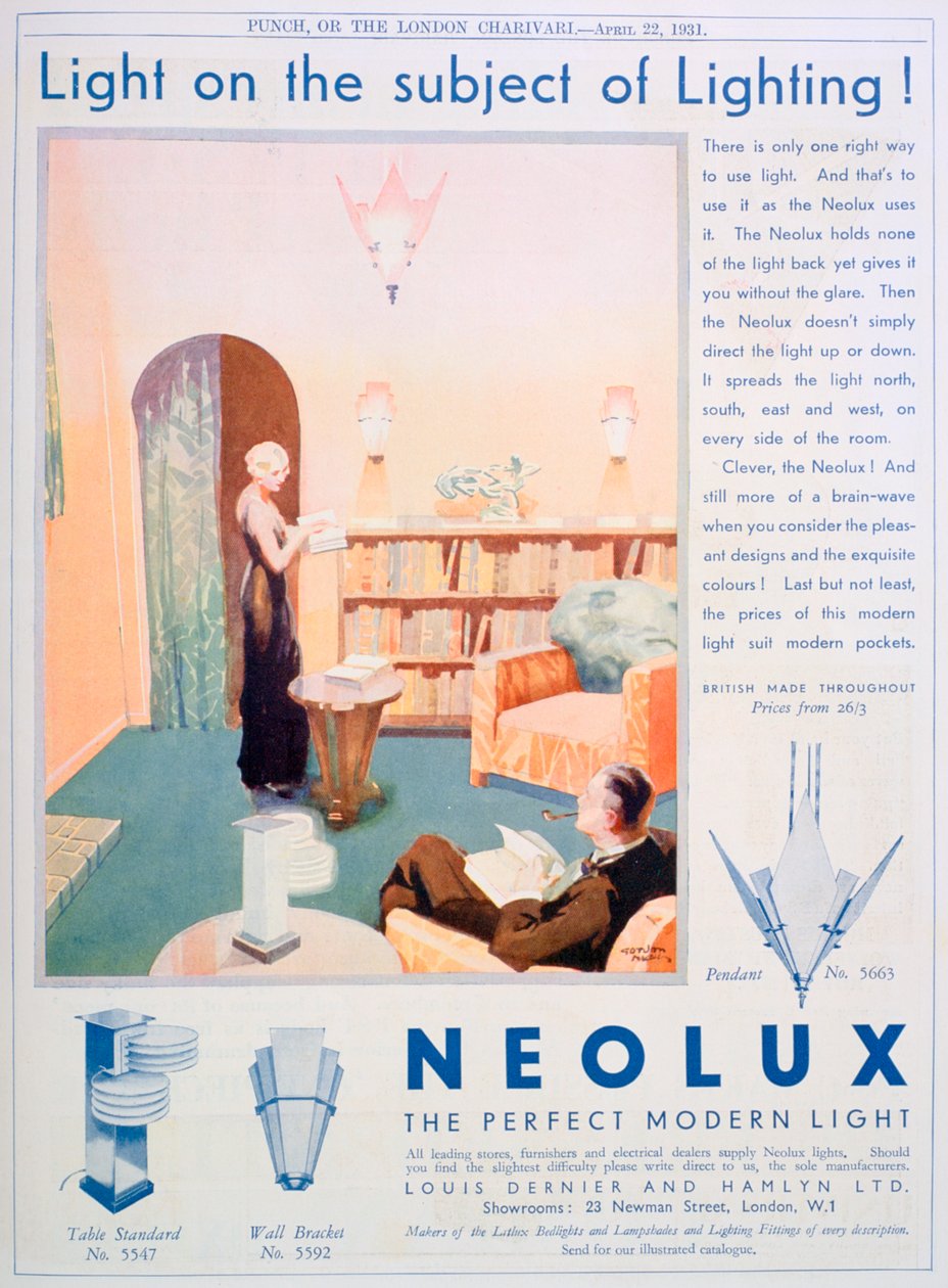 Neolux lámpatestek hirdetése, 1931 alkotó: Unbekannt