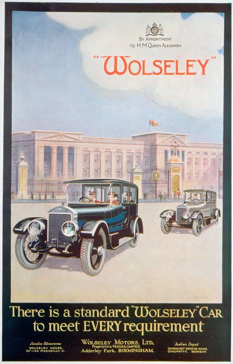 Wolseley autók hirdetése, 1922 alkotó: Unbekannt