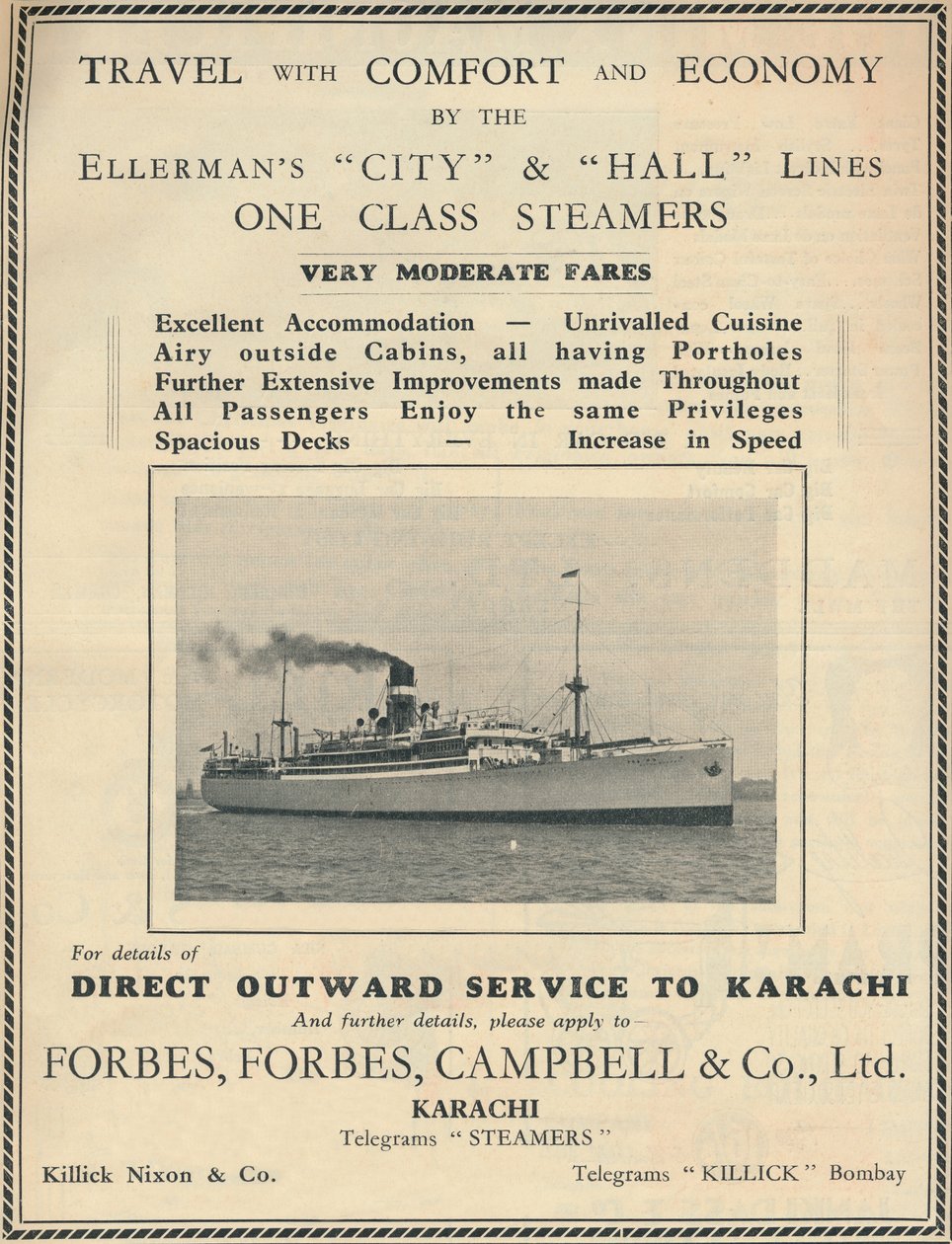 Reklám az Ellermans gőzösökhöz, 1936. alkotó: Unbekannt