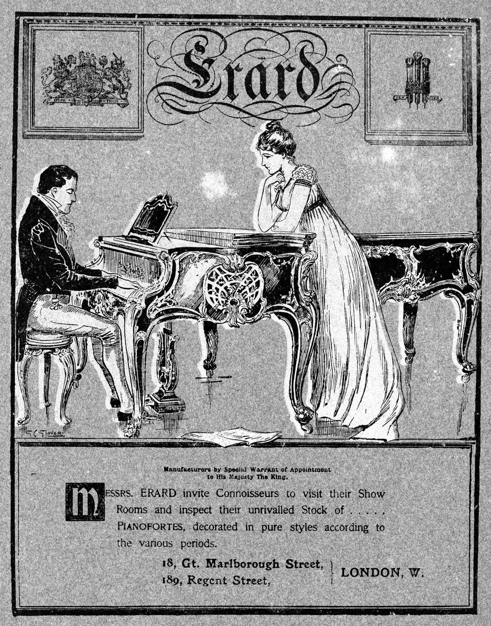 Reklám Erard zongorákhoz, 1901 alkotó: Unbekannt