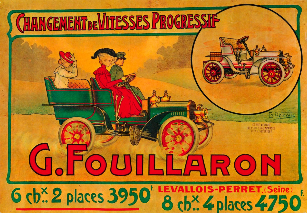 Fouillaron autók hirdetése, c1900s alkotó: Unbekannt