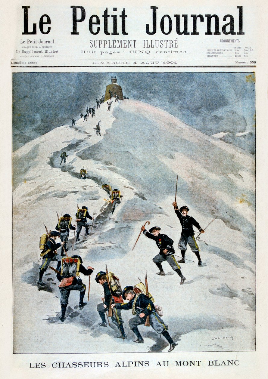 Alpesi vadászok a Mont Blanc-on, 1901 alkotó: Unbekannt