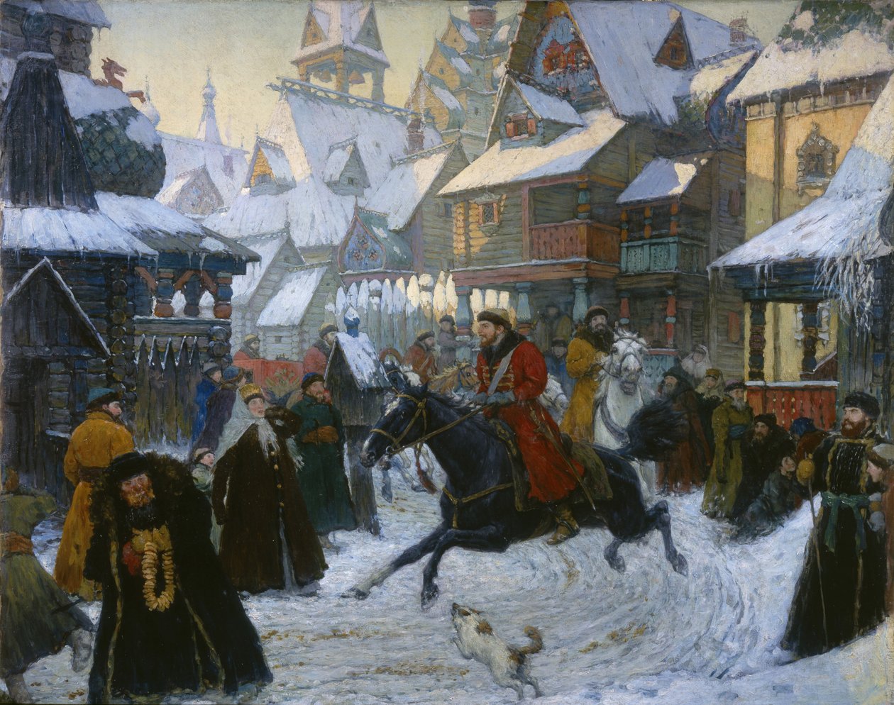 Egy ősi orosz város. A lovasok, 1910-es évek alkotó: Unbekannt